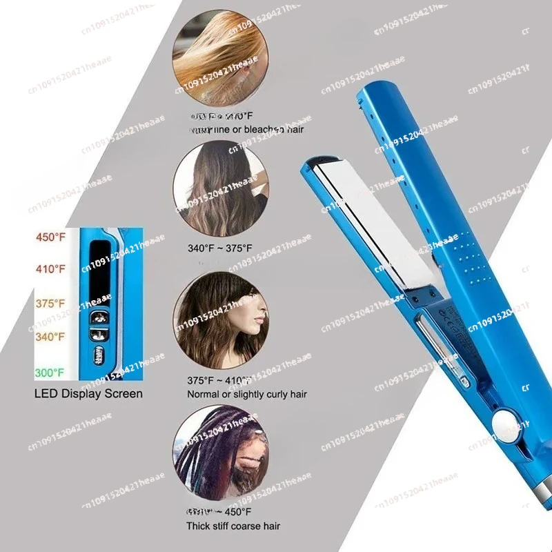 Suitable for  Portable Wide and Narrow Edition Blue Hair Straightener