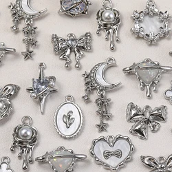 Wholesale Y2K White Star Moon Pendant DIY Necklace Bracelet Earring Women Girl Fashion Luxury Jewelry Female Gift