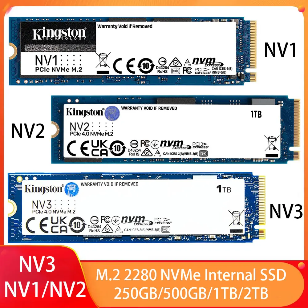 

Kingston NV3 NV2 NV1 250 ГБ 500 ГБ 1/2 ТБ M.2 2280 NVMe SSD PCIe 4.0 Gen 4x4 Внутренний твердотельный накопитель для ноутбука PC disco disco XXXd