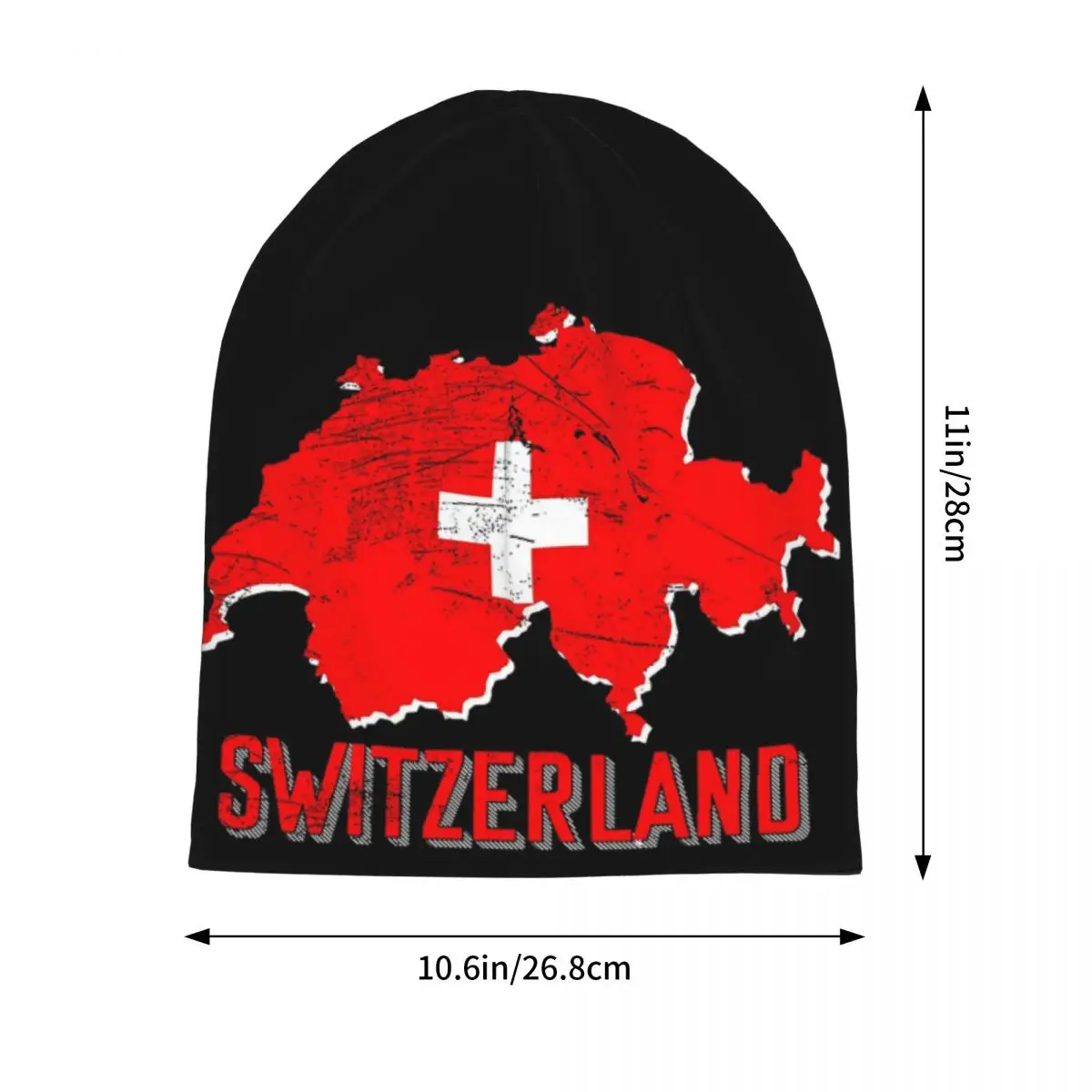 Swiss Switzerland Flag Warm Knitted Cap Hip Hop Bonnet Hat Autumn Winter Outdoor Beanies Hats for Men Women Adult