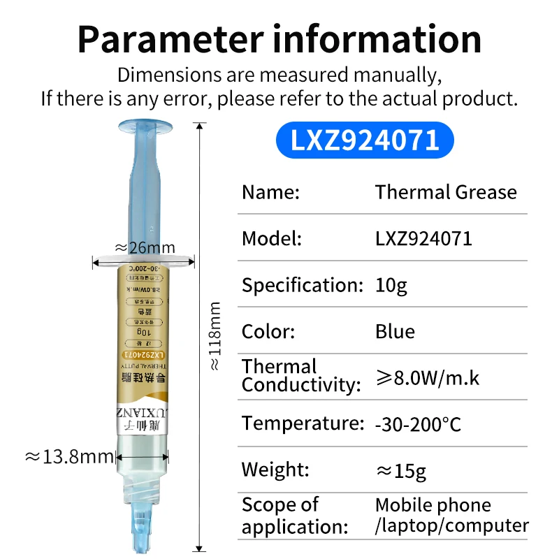LUXIANZI Thermal Conductive Silicone Grease 4/8/10W/mk Phone Computer Repair CPU GPU Heat Sink Cooling Heat dissipating Paste