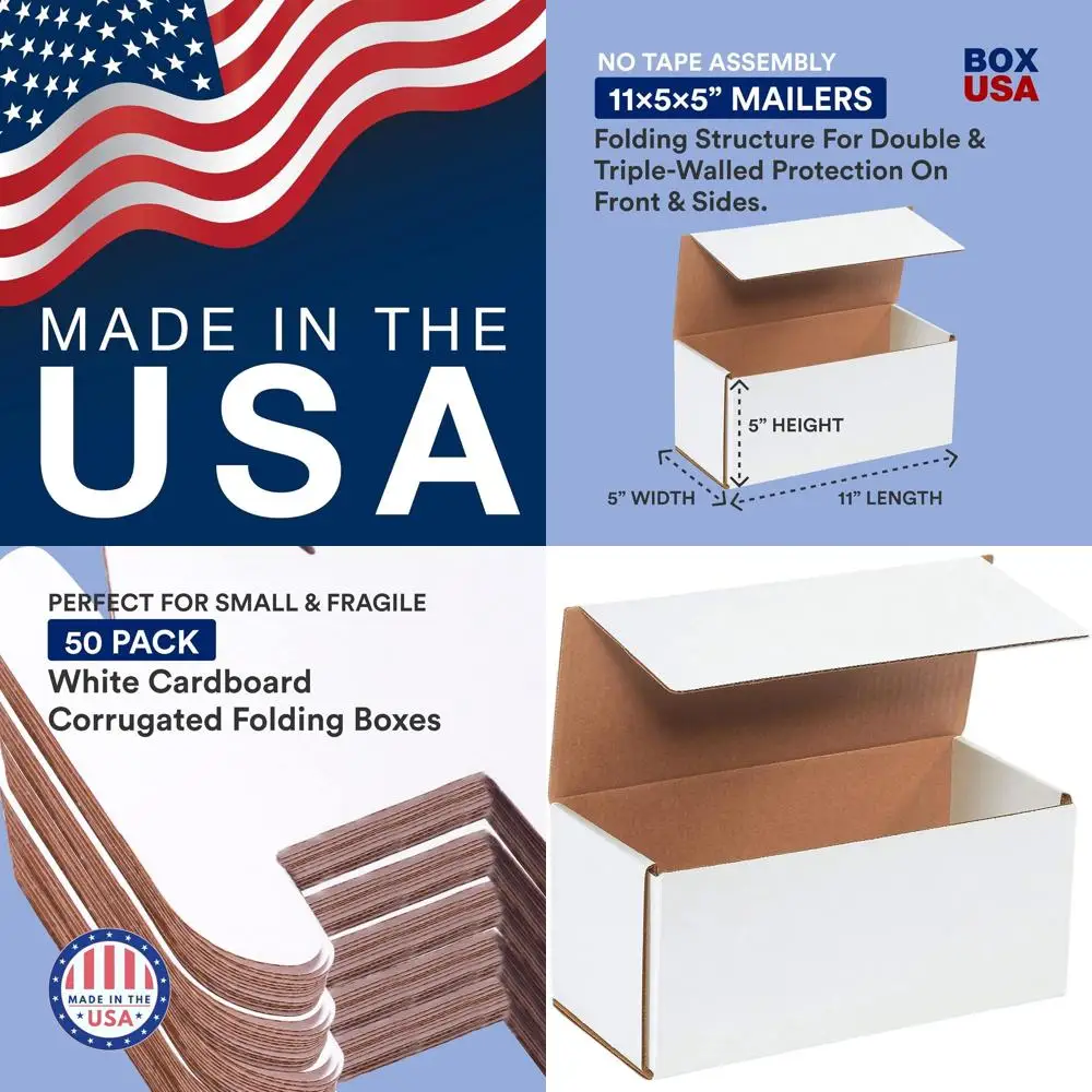 

Набор из 50 прочных гофрированных картонных коробок 11 x 5 x 5 для транспортировки, упаковки, переезда и хранения