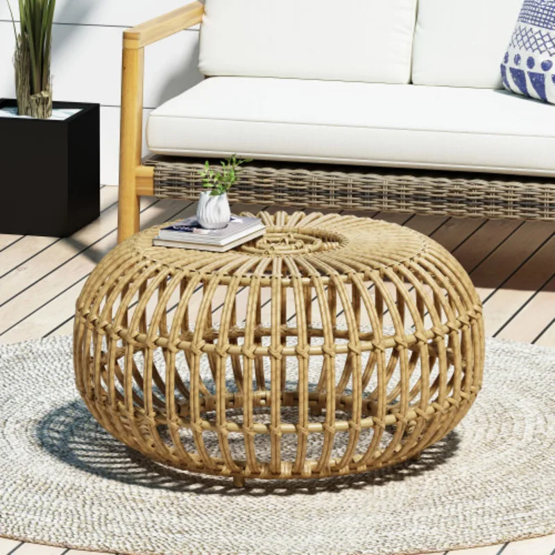 A Coffee Table Brings An Earthy Boho Touch To Your Decor With Its Gorgeous Faux Rattan Weave And Open Structure.