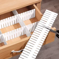 4PCS Adjustable Drawer Divider Partition Durable Storage Organiser Makeup Sock Underwear Drawer Organizer Board of Cabinets