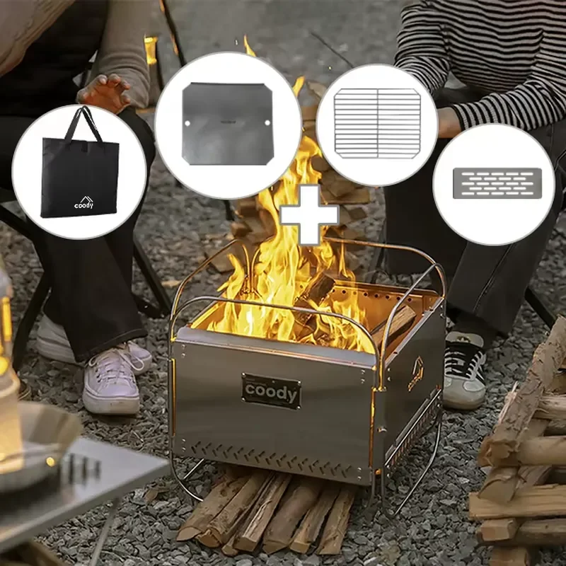 Coody High Quality Stainless Steel Portable Barbecue Grill Picnic Liaoyuan Burning Platform New Outdoor Camping Kitchen Stove