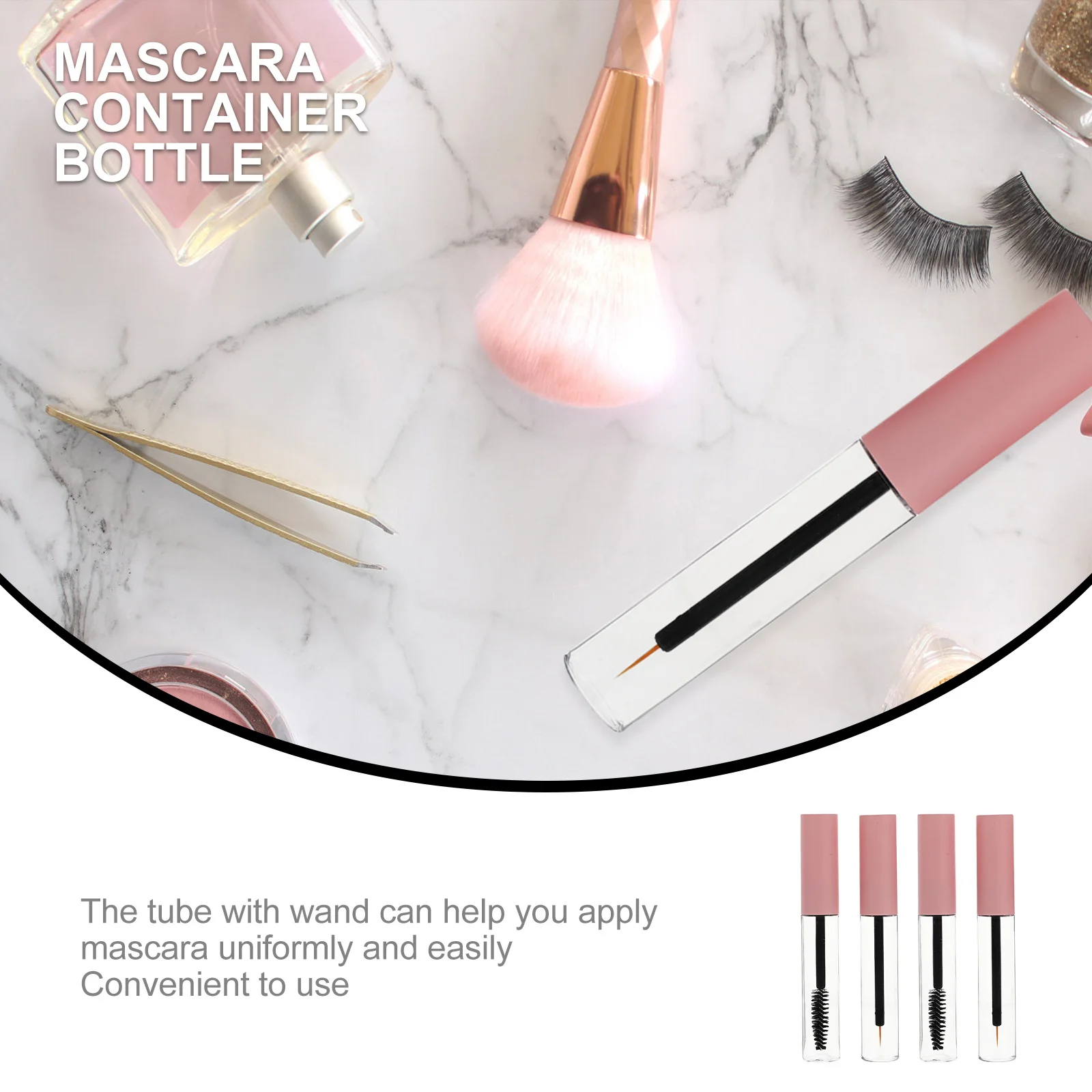 4 pezzi pet vuoto tubo mascara piccola punta ombra fodera bottiglia trasparente contenitore riutilizzabile per eyeliner fai da te lucidalabbra facile da