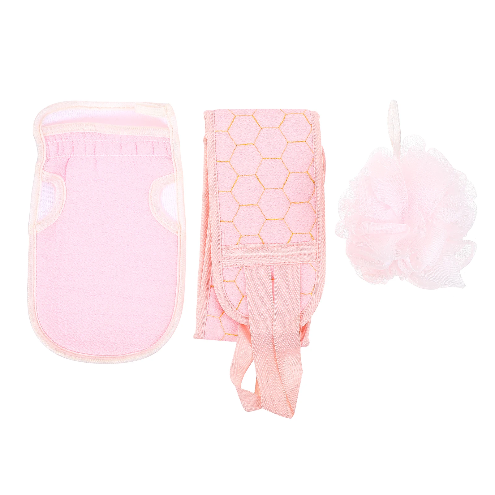

Bath Flower Glove Set Back Rub Towel Shower Ball Pink Portable Clean Body Remove Dead Skin Bathing Accessories