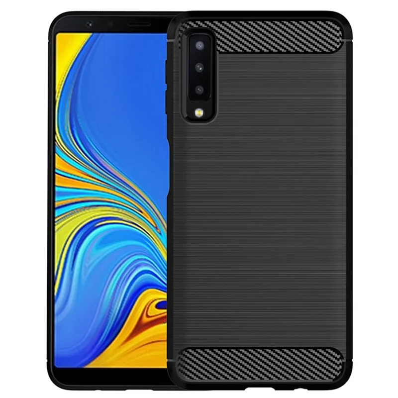 

For Samsung Galaxy A7 2018 Silicone Case Shockproof Back Cover For Galaxy A750 Phone Cases Carbon Fiber Case Coque Fundas