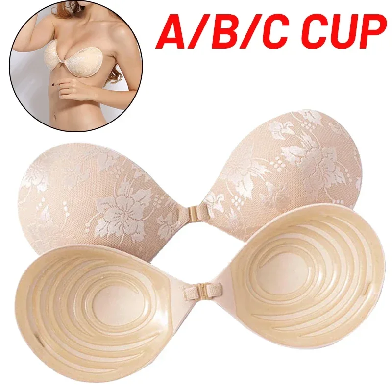 

Reusable Lace Jacquard Silicone Bust Nipple Cover Pasties Women Breast Self Adhesive Invisible Lift Tape Push Up Strapless Bra