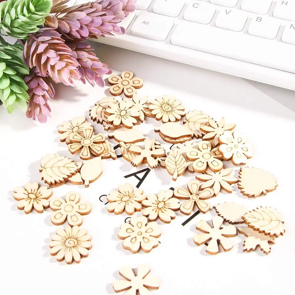 Mixed Pattern Kid Gift Paint Crafts DIY Scrapbooking Embellishments Doodle Educational Toy Wooden Decoration Wood Slice