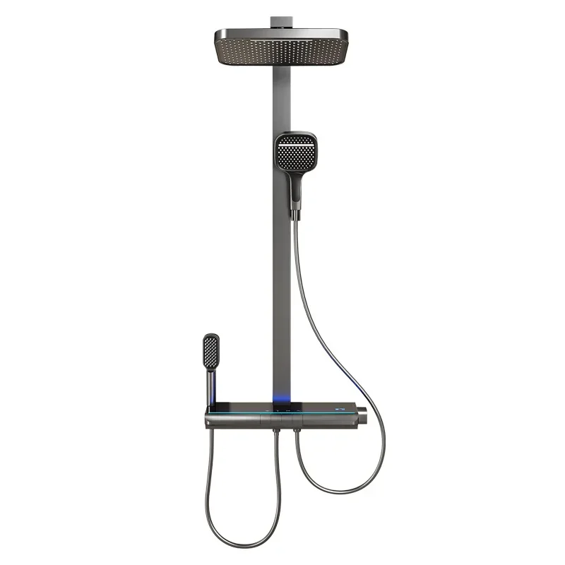 

Cream wind, square pole, wall rack, shower set, constant temperature, digital display, bathroom, bathroom