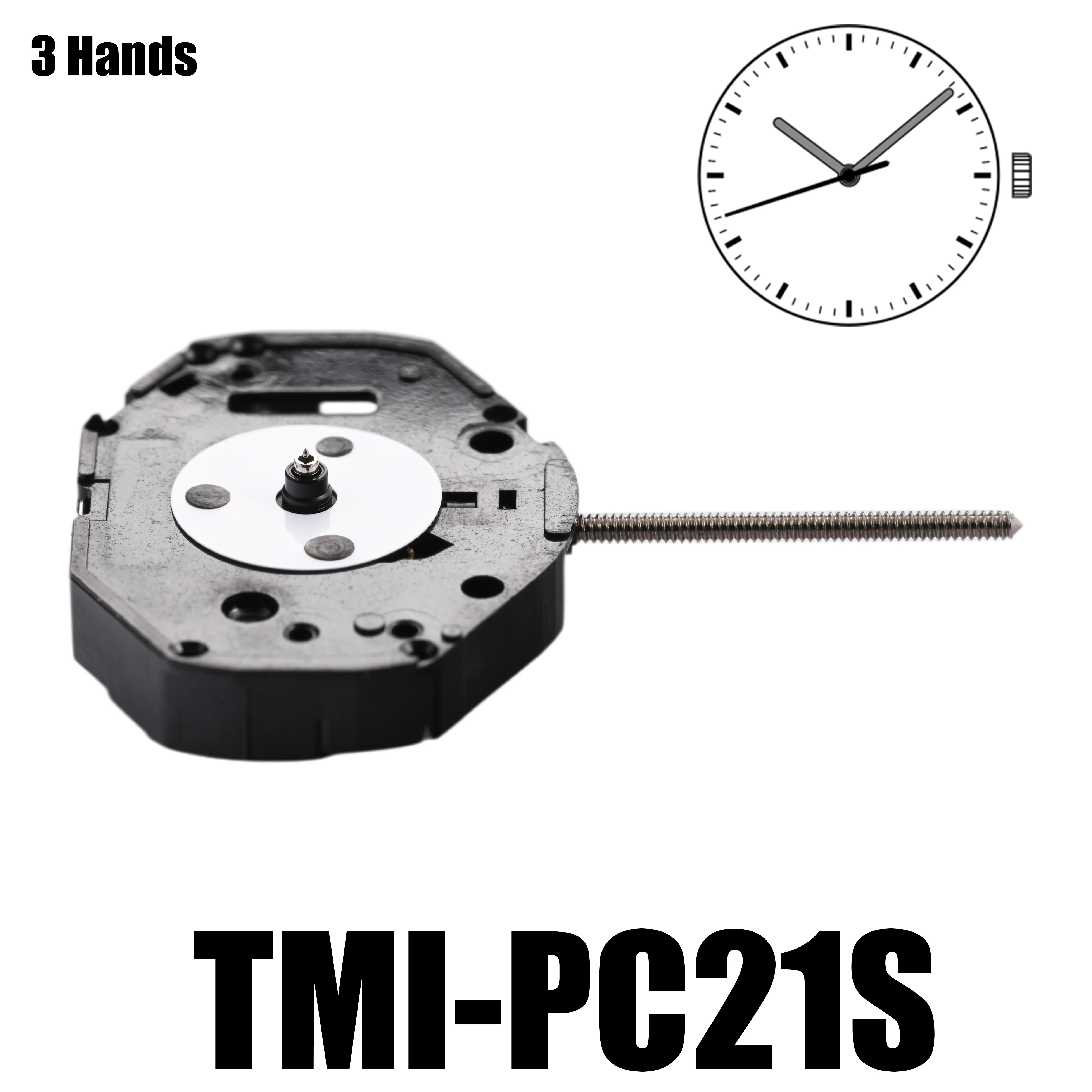 TMI PC21S movimiento de cuarzo estándar japonés 3, tamaño: 6, 4x8 ‴, altura: 3,15mm