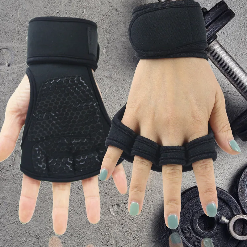Fitness Männer Frauen Handschuhe Gym Gewichtheben Halbe Finger Handgelenk-Schutz Handschuhe Training Hanteln Anti-Keule Anti Slip Handschuhe – Detail 1