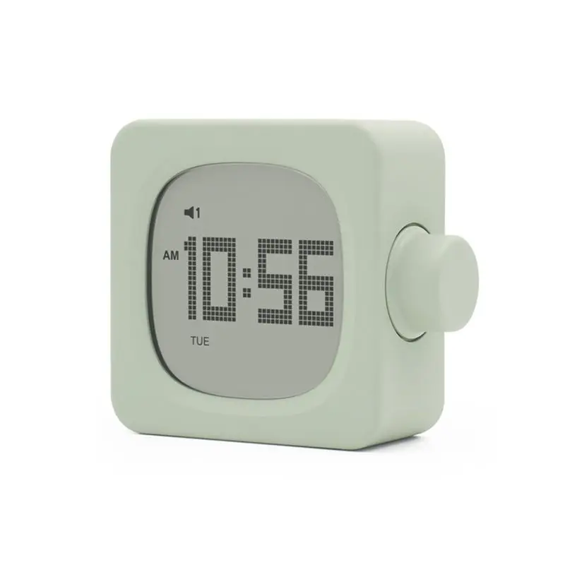 Y42A-New Block Small Alarm Clock Novelty Student Clock Bedroom Bedside Office Electronic Clock Wake Up Lamp Charging