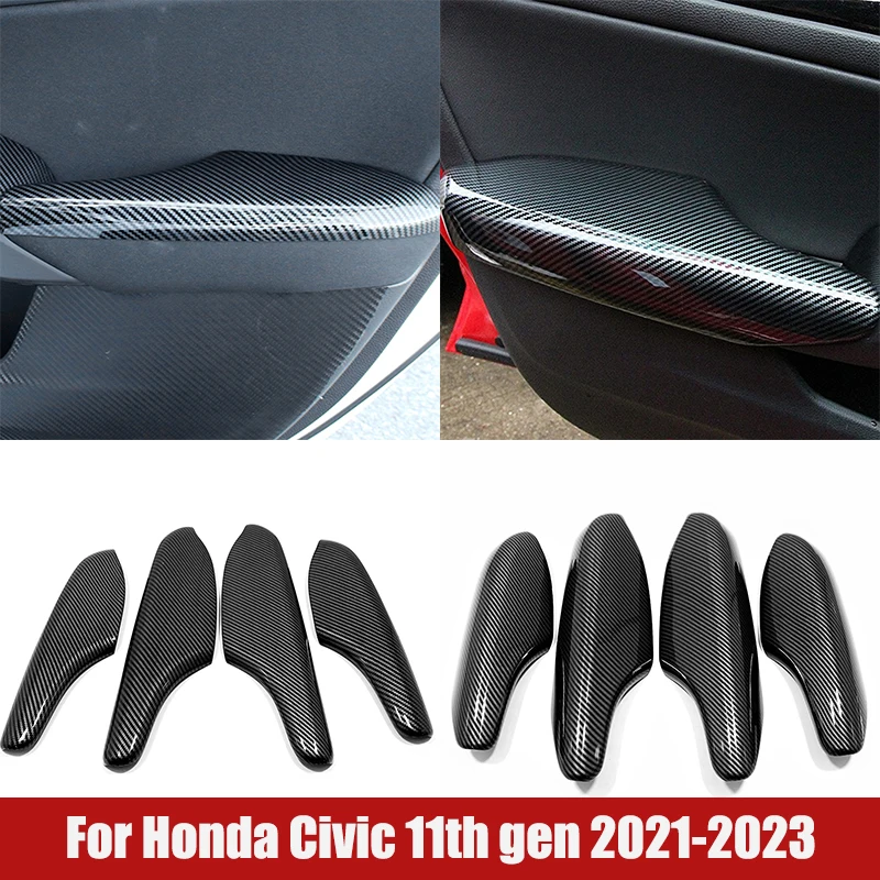 

Дверной подлокотник Панель рамка отделка обложка чехол наклейка для Honda Civic 11 поколения 2021 2022 2023 ABS аксессуары для стайлинга автомобиля
