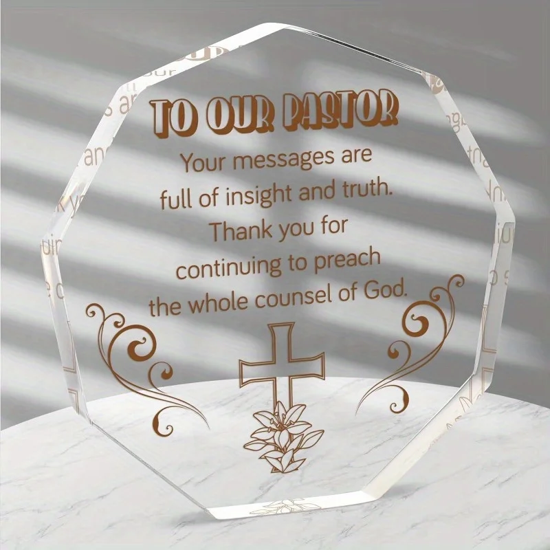 Pastor Appreciation Acrylic Plaque Gift for Home or Office