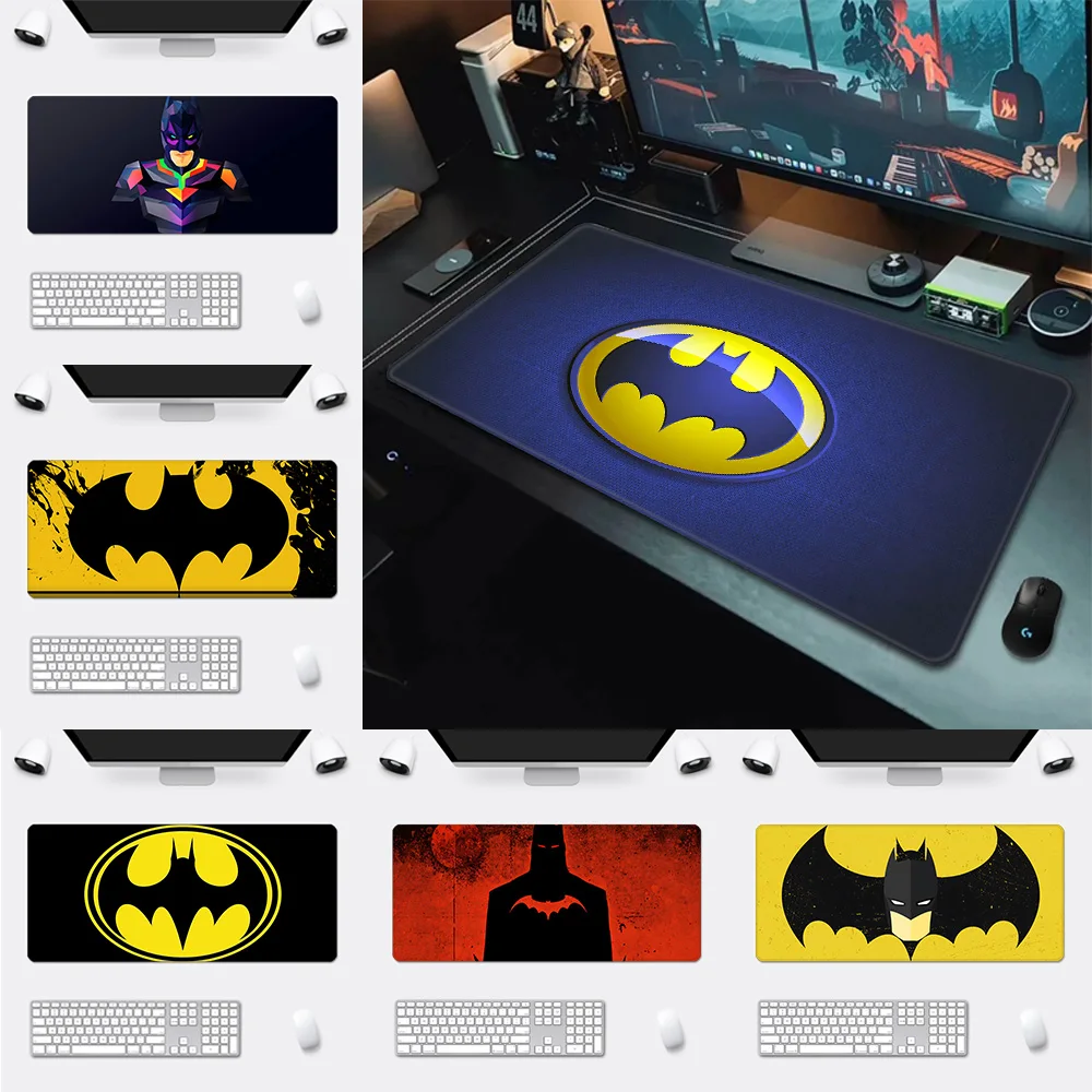 B-Batman Hero Logo Mousepad HD Printing Computer Gamers Locking Edge Non-slip Mouse Pad XXL90x40cm Keyboard PC Desk Pad