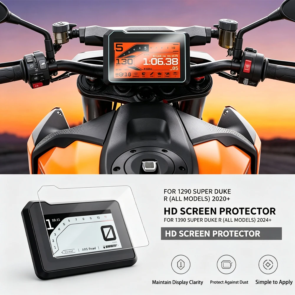 For 1290 Super Duke R 2020- For 1390 Super Duke R 2024 -Scratch Cluster Screen Dashboard Protection Instrument Film Accessories