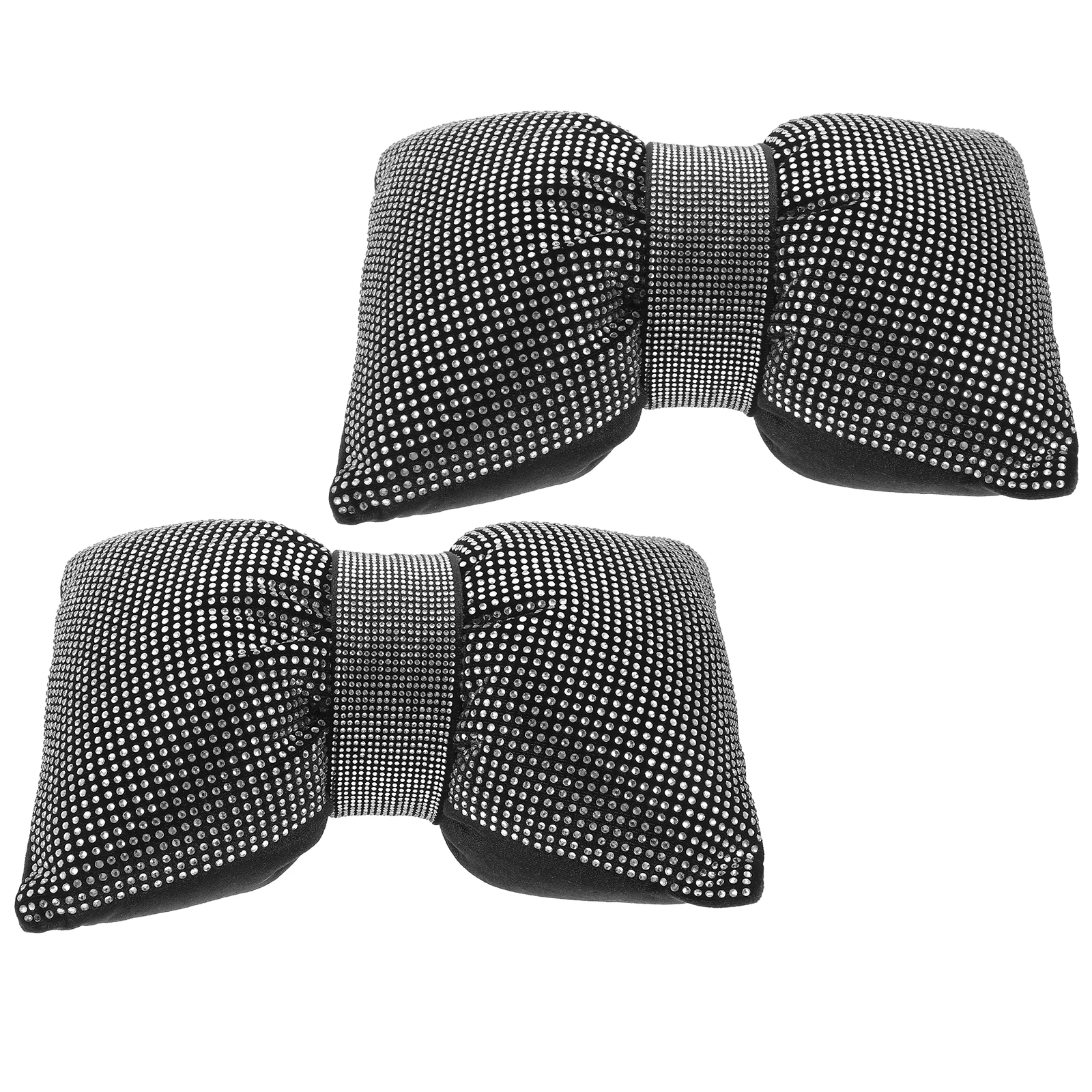 

2 pcs Water Car Headrest Neck Pillow Rhinestone Decorative Travel Support Cushion Vehicle Auto