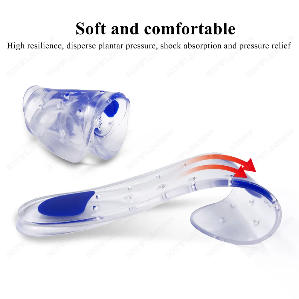 Medical Silicone Orthopedic Insole Plantar Fasciitis Full Length Support Pad Treatment Heel Pain Flatfoot Arch Support Thickened