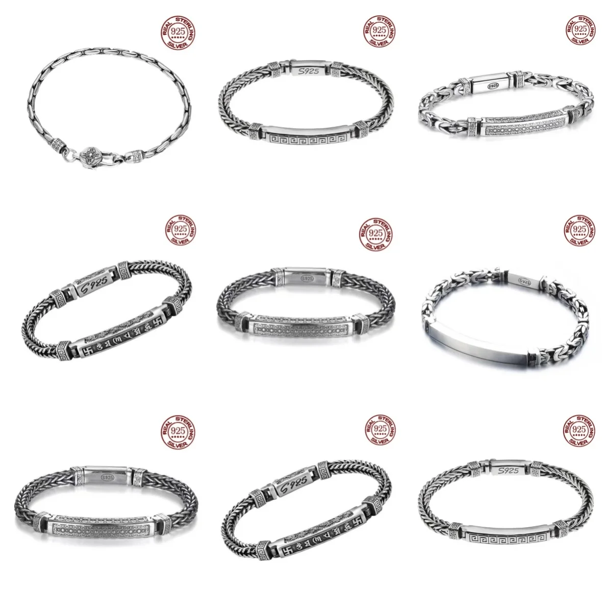 

The new S925 silver gloss simple handwoven men's and women's bracelet everything classic fashion bracelet