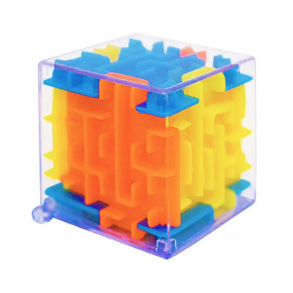 3D Maze Transparent Six sided Puzzle Speed Cube Rolling 1 To 3 Ball Game Cubos Maze Toys For Children Educational