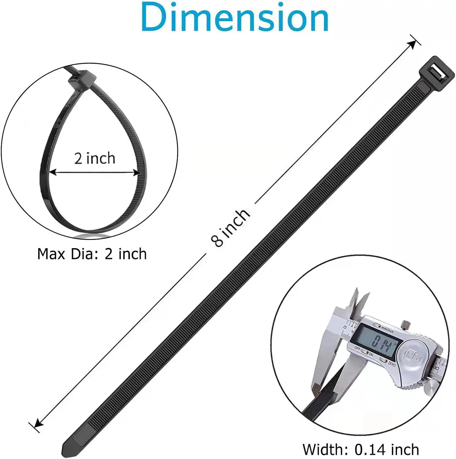 100pcs Cable Ties Self locking Nylon Cable Zip Ties Plastic Cable Zip Tie Wrap Bundle Wire Ties White for Indoor and Outdoor