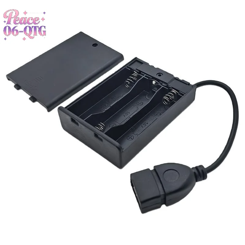 Hot Sale 1/4Pcs USB Mini Power Supply Battery Box With Cover And Switch 3 X AA USB Battery Box For 4.5V LED Strip Lights