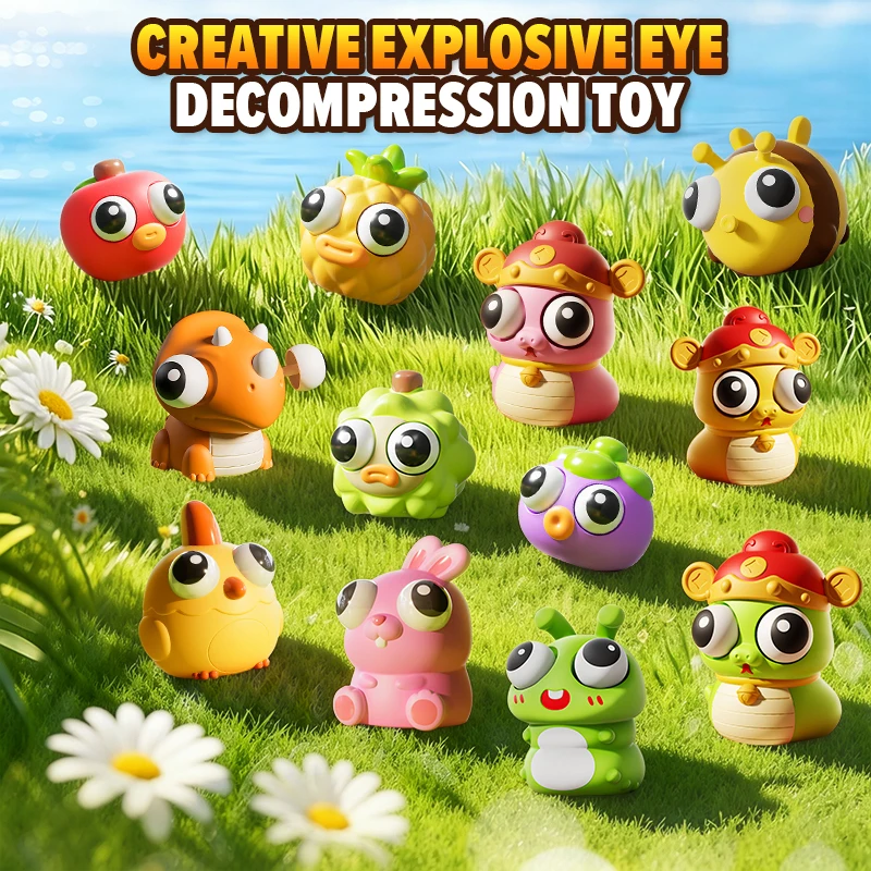 Bulging Eyes Dragon Dinosaur Decompression Toy Compression Staring Eyes Funny Release Animal Sensory Toys for Children Gift