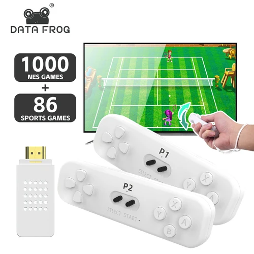 Consola somatosensorial Retro DATA FROG Y2 Fit 4K, más de 1000 juegos NES integrados, TV inalámbrica, consola de videojuegos Dendy