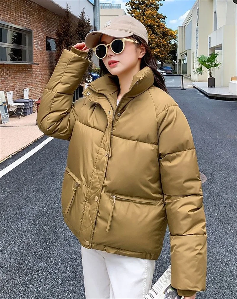 Winter Jacket Women Parkas Thicken Warm Coat Stand Collar Solid Color Casual Parka Women Fashion 2024 Hot New Streetwear