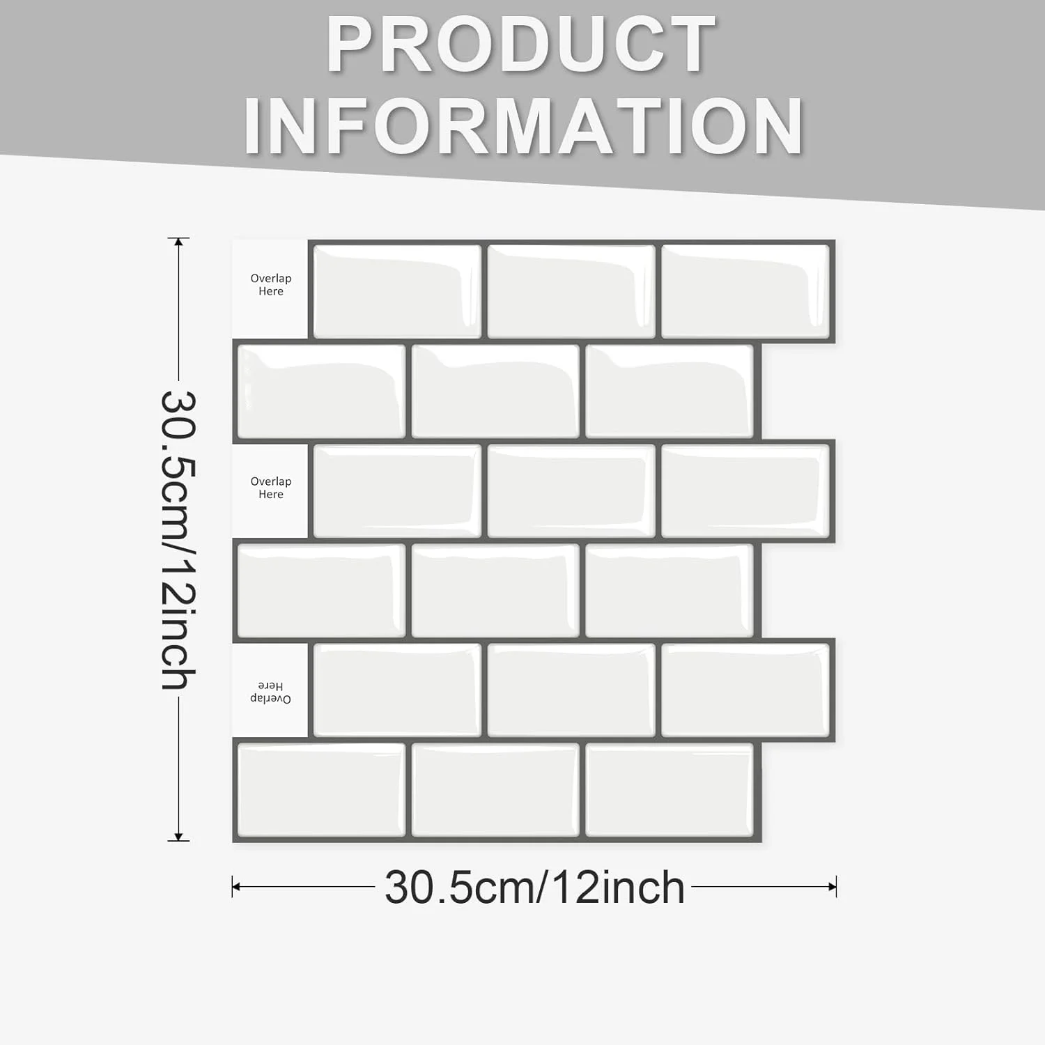 2/1pcs 3D Subway Tile Peel and Stick Backsplash,Self Adhesive marble exterior wall tiles，European style 3D wall sticker
