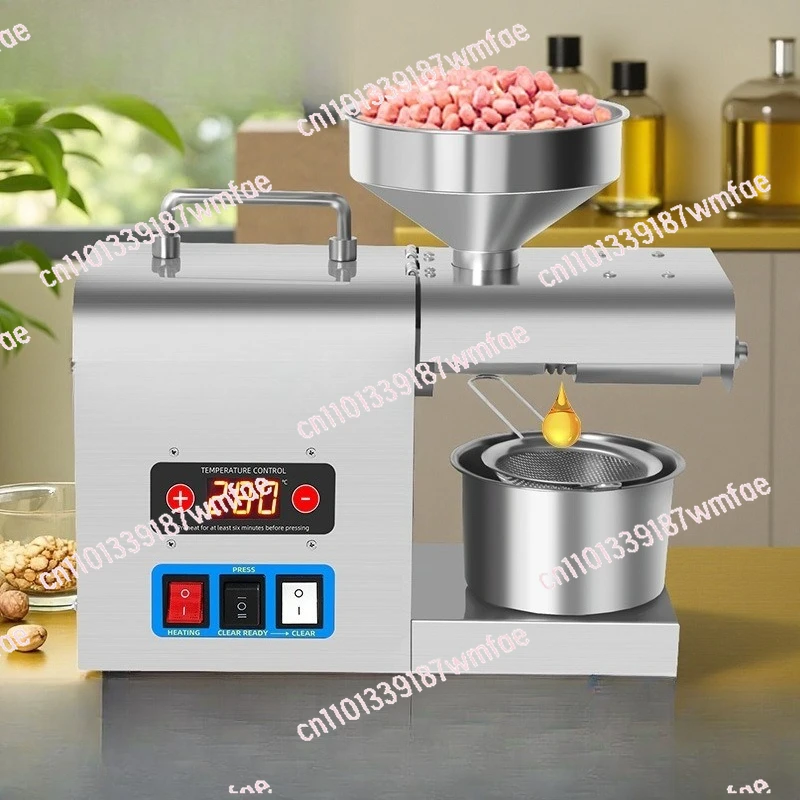 

Малый бытовой маслопресс из нержавеющей стали для горячего и холодного отжима: кунжут, арахис, соя, рапс RG-318