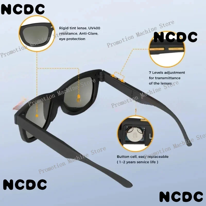 Lcd 0.1S Electrochromic Glasses Slide Dimming Photochromic Sunglasses That Change Lens Color