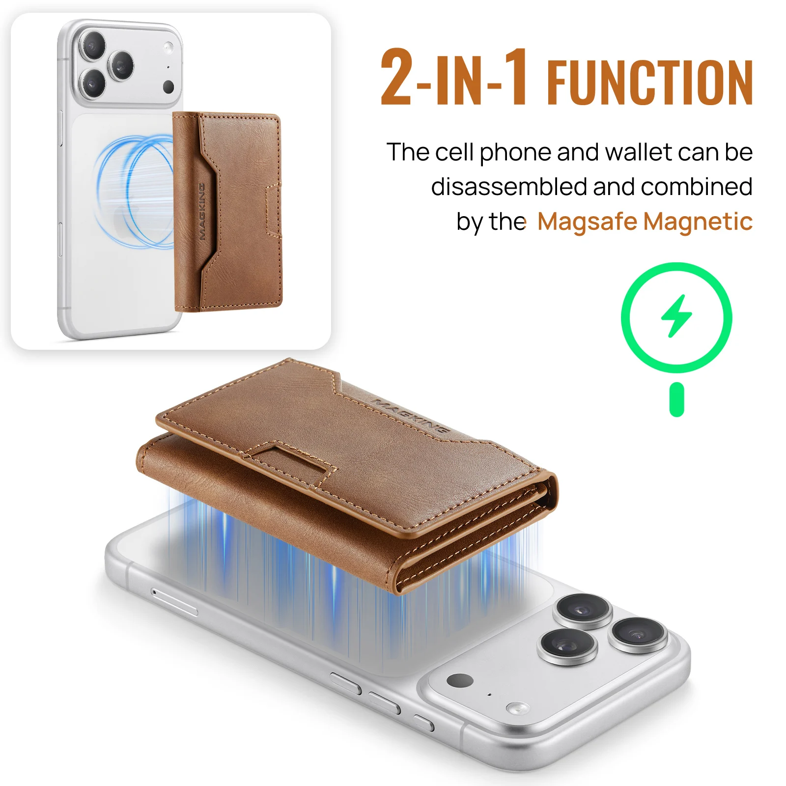 Multi-Slot MagSafe Geldbörse mit RFID-Blockierung und Magnetischem Kartenhalter für Smartphones – Detail 27