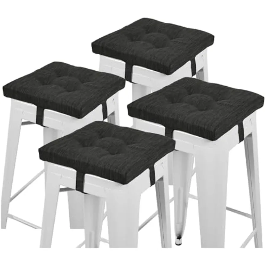 

ch Memory Foam Square Seat Cushion Set, Dual-Layer Design Bar Stool Square Seat Cushion with Ties - Pads Only, 12'' (30CM