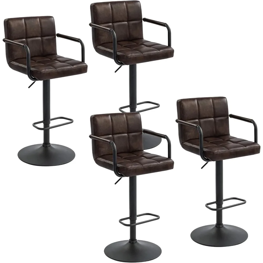 

Барный стул с обивкой из искусственной кожи Furnimart, 30 дюймов, регулируемые барные стулья, современный дизайн, искусственный гидравлический стул