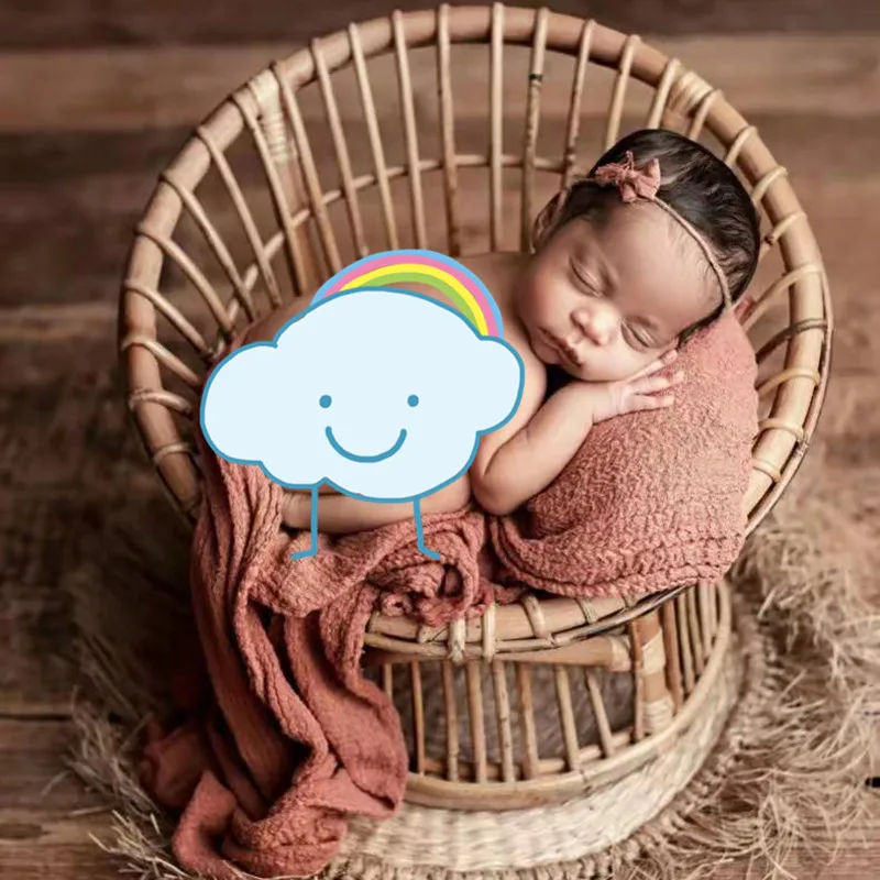 Newborn Photography Props Basket Handmade Vintage Bamboo Chair Baby Boy Photography Props Newborn Photo Posing Props Baby Crib