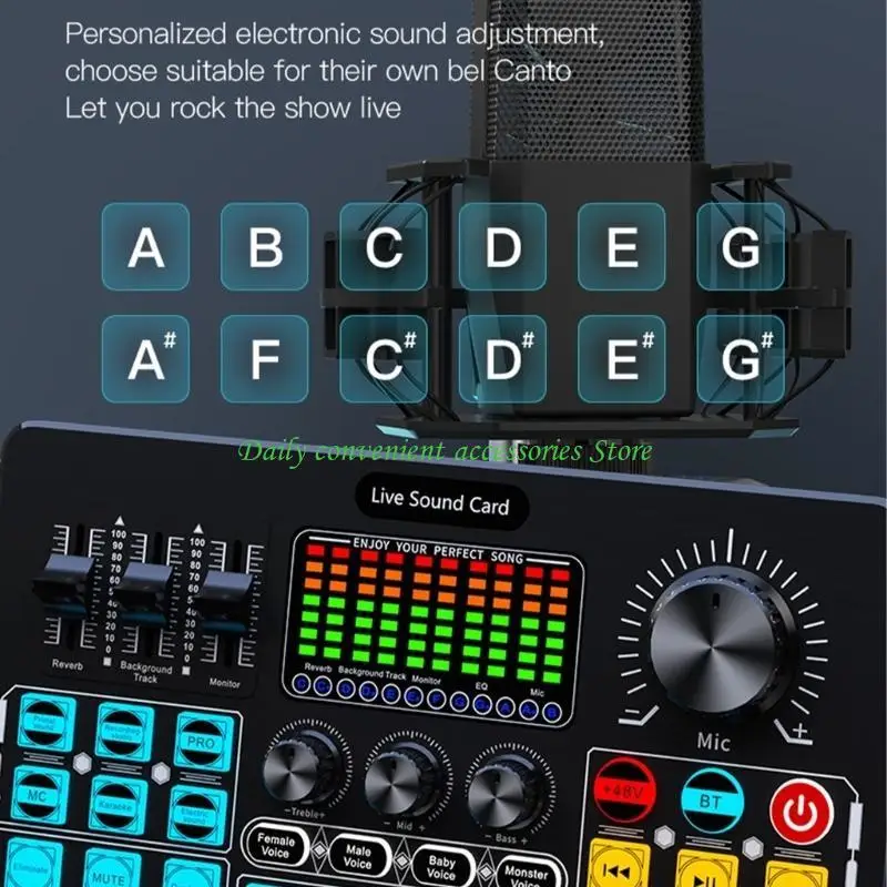 97QB Stwerts Sound Card مع Contutives Controls وظيفة المعادلات لتخصيص تجارب الموسيقى سهلة الاستخدام