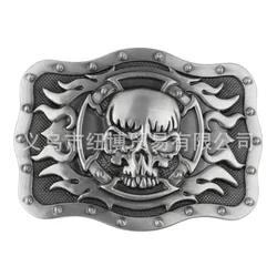 Hell Ghost Skull Belt Buckle Square Alloy Grim Reaper Pattern Street Youth Motorcycle Party Accessories