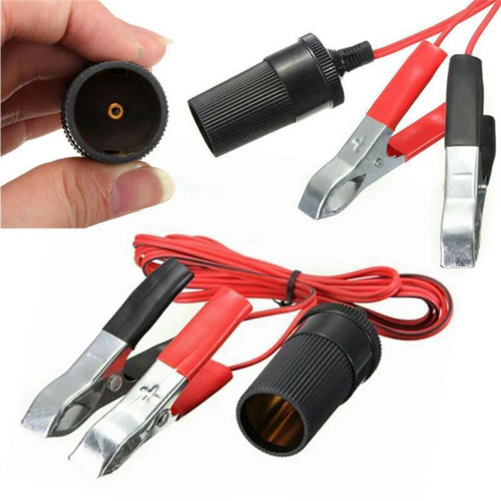 Cabo de Conversão com Jacaré Clipe, Isqueiros Auto, Soquete Cabo Adaptador, Bateria Auto Connect Plug, Power Cord Clamp para 12V Plug