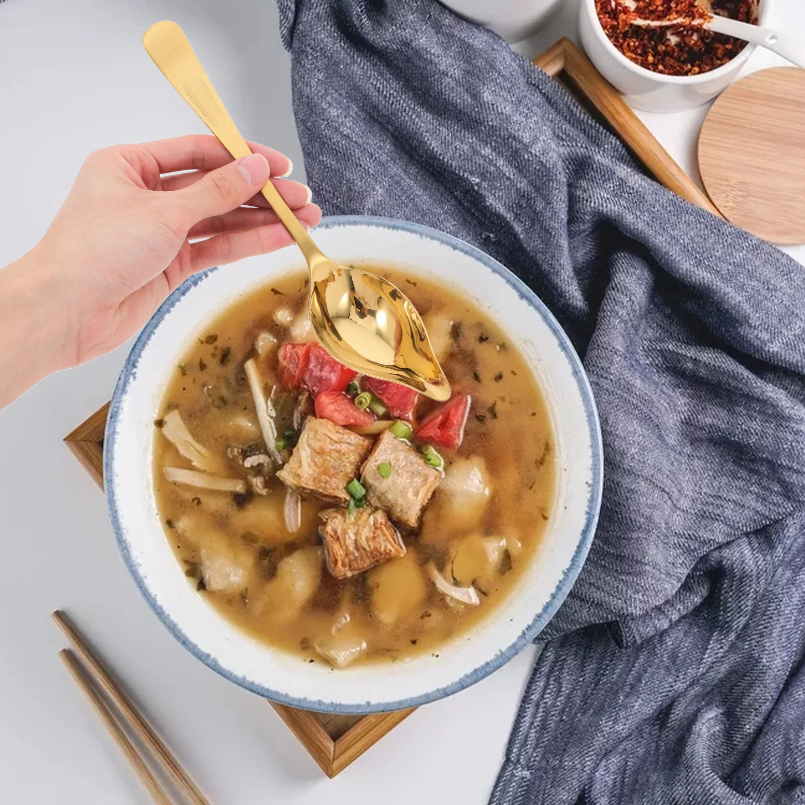 

Stainless Steel Sauce Spoon With Spout Drizzling Tool For Chocolate Oil Soup Cooking Decorating Serving Kitchen Utensil