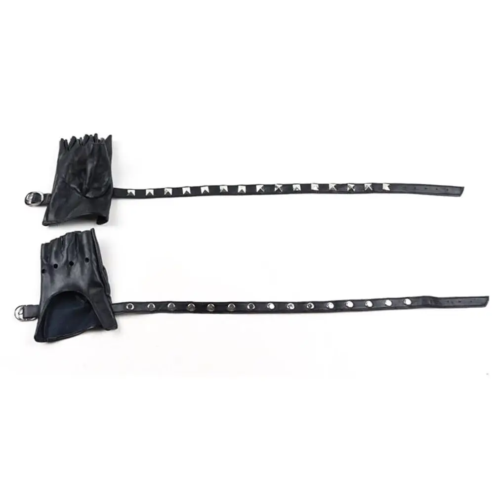 Motorradzubehör Rivet Ride Leder Fäustlinge Handschuhe Punk Handschuh Fingerlos