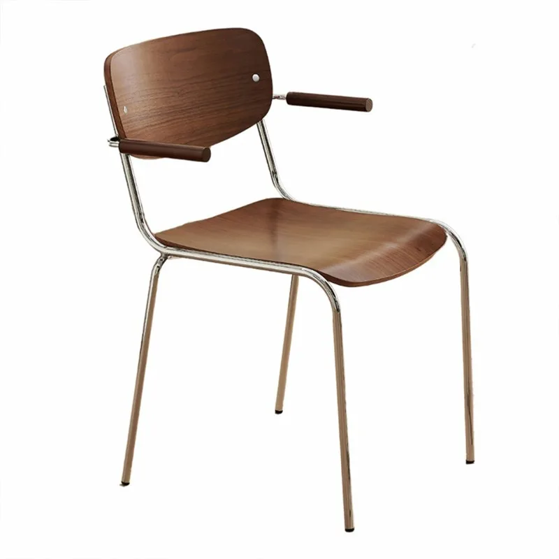 

Wabi Sand Wind Hangable Dining Chair Home Minimalist Armrest Book Desk Chair Office Wrought Iron Backrest Vintage Chair