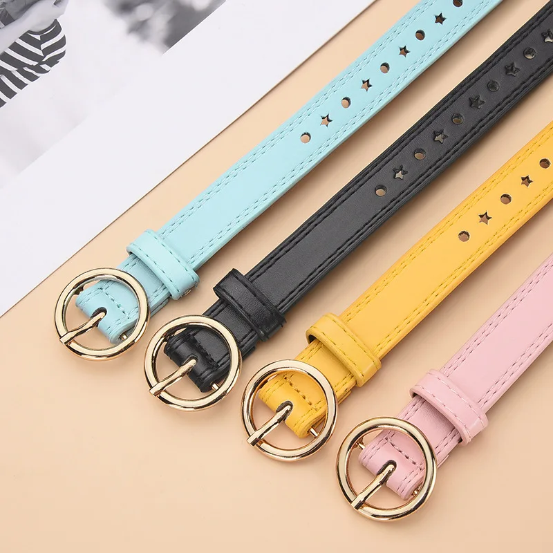 Children's Minimalist Round Buckle Belt, Everyday Use