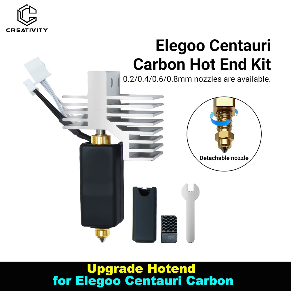 

Upgrade Hotend for Elegoo Centauri Carbon Hotend Print Head Steel Brass Bimetallic Nozzle Hot End for Elegoo CC 3D Printer
