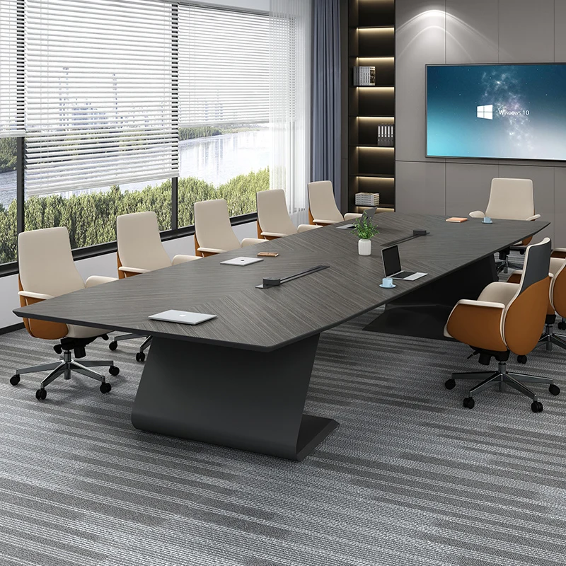 Light luxury conference Long table Office furniture Simple modern large conference room negotiation Training table Workbench