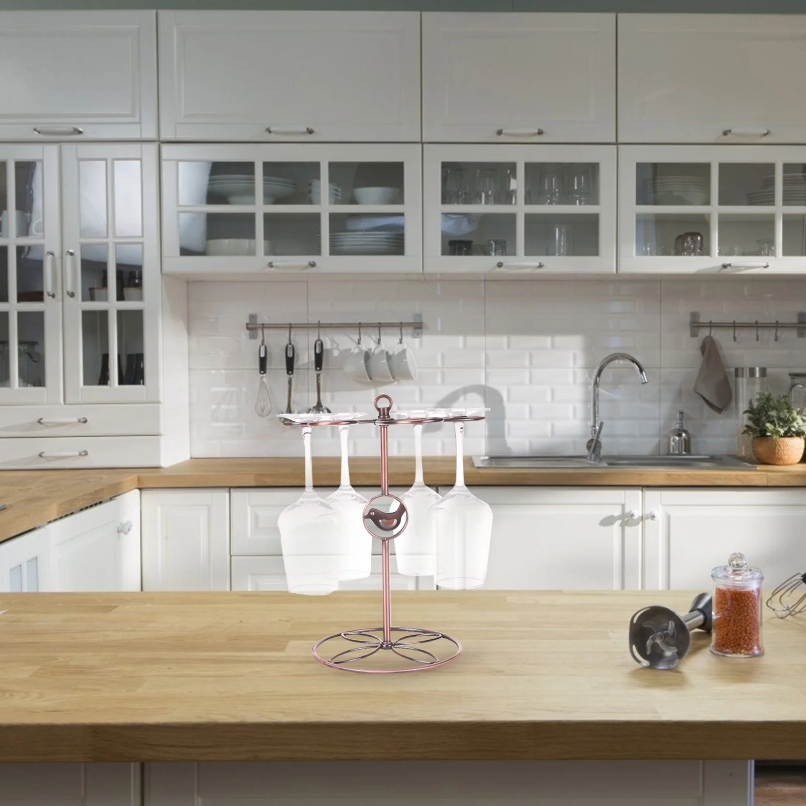 

1Pcs Red Wine Glass Rack Vintage Style Stemware Holder Upside Down Glass Rack Bar Cup Holder Storage Glasses Storage Hanger