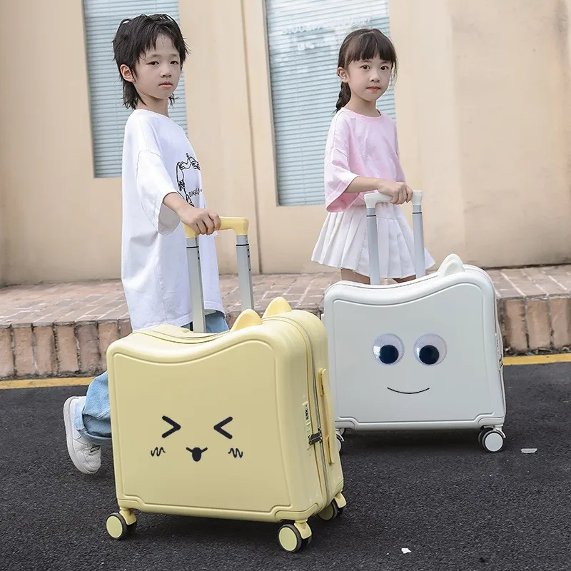 Cartoon Cute Kids Rideable Luggage Multifunctional Lightweight Trolley Suitcase Printable Company Logo Gift Box Trolley Case