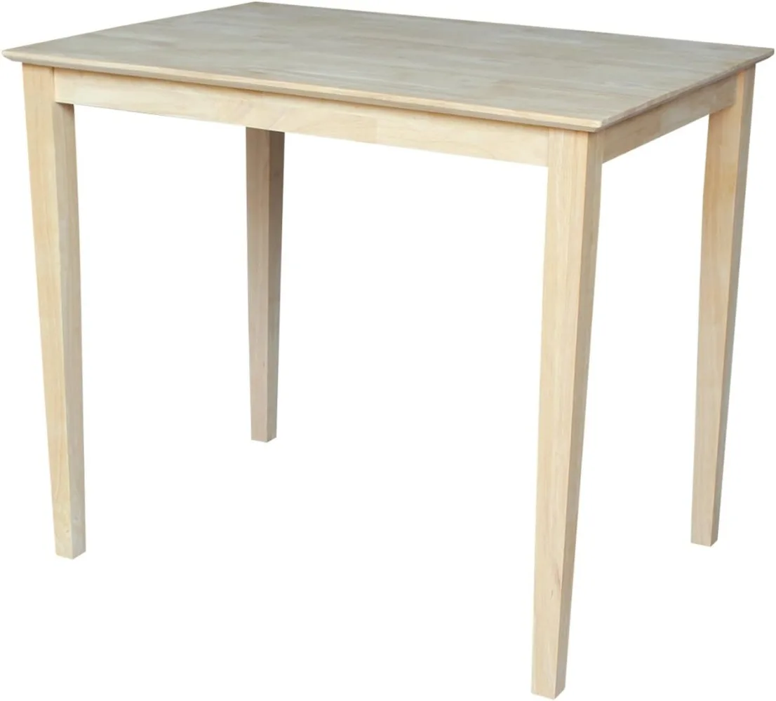 International Concepts Solid Wood Top Table with Shaker Legs, Counter Height